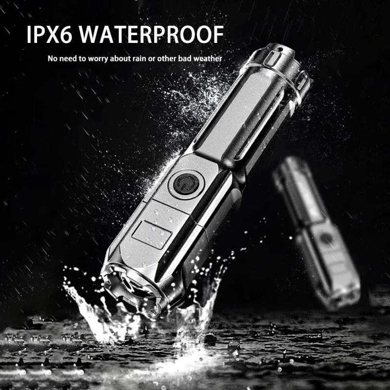 Rechargeable LED Flashlight USB Zoomable Tactical Work Light 3