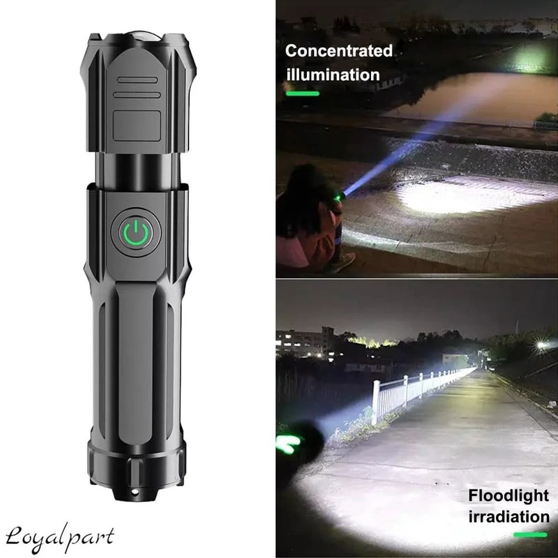 Rechargeable LED Flashlight USB Zoomable Tactical Work Light 7