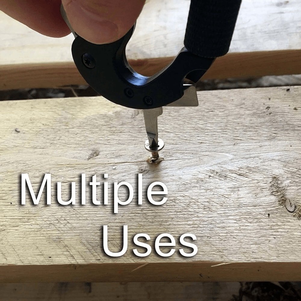 Multitool Carabiner Keychain Knife Clip With Screwdriver And Bottle Opener 5