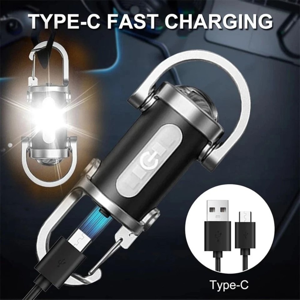 Rechargeable LED Mini Keychain Flashlight Pocket Torch For Camping 2