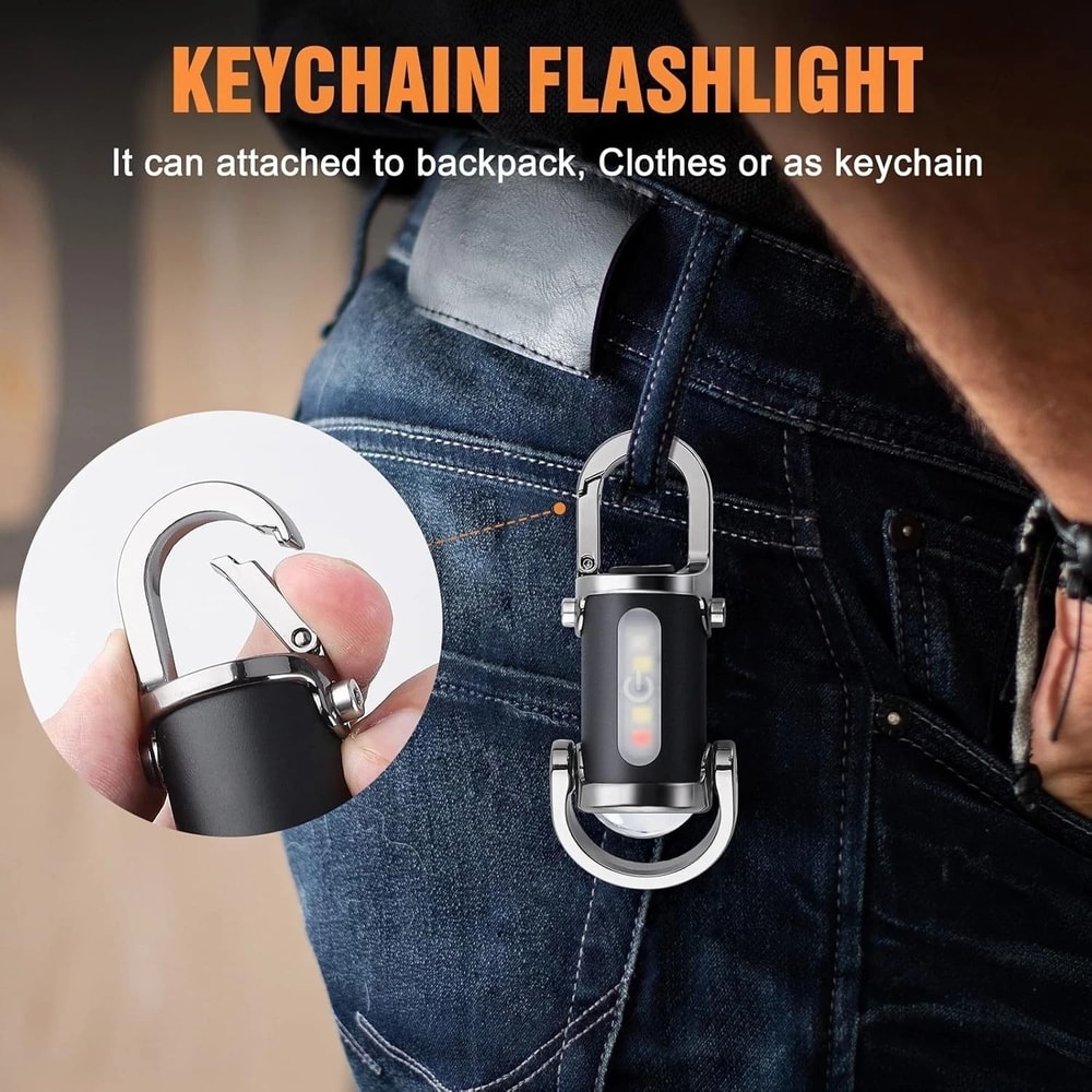 Rechargeable LED Mini Keychain Flashlight Pocket Torch For Camping 7