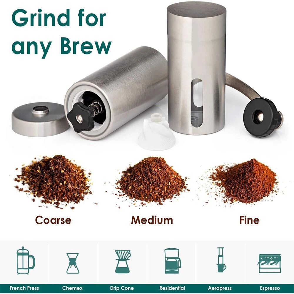 Portable Manual Coffee Grinder With Ceramic Burr Stainless Steel Coffee Bean Mill 1