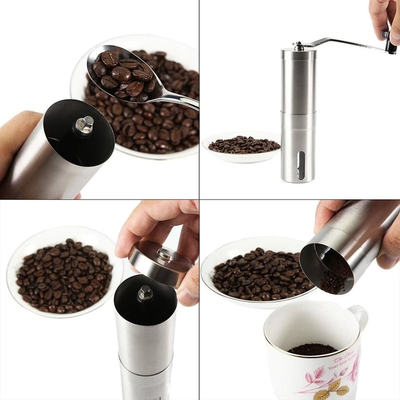 Portable Manual Coffee Grinder With Ceramic Burr Stainless Steel Coffee Bean Mill 3