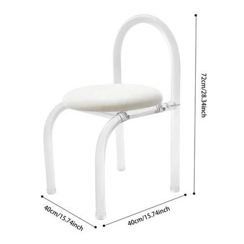 Clear Acrylic Chair With White Velvet Cushion Modern Makeup And Vanity Desk Chair 5