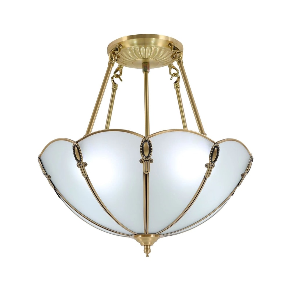 Vintage Pendant Light 4 Light Antique Brass Hanging Chandelier 2