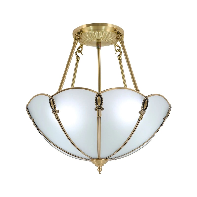 Vintage Pendant Light 4 Light Antique Brass Hanging Chandelier 2