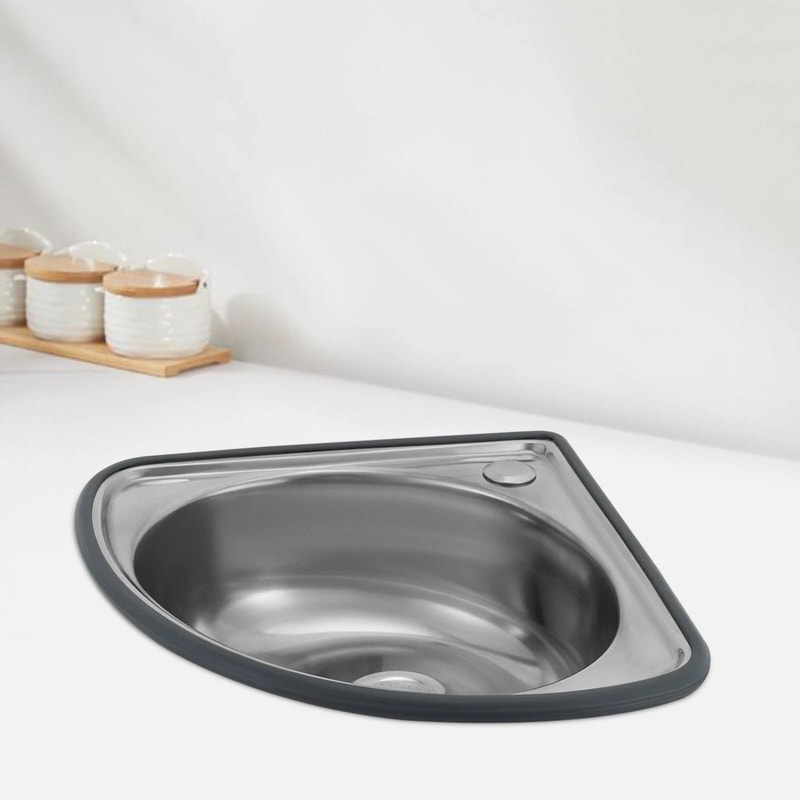 Space Saving Corner Sink Stainless Steel Bar Sink For RV Kitchen Bathroom 1