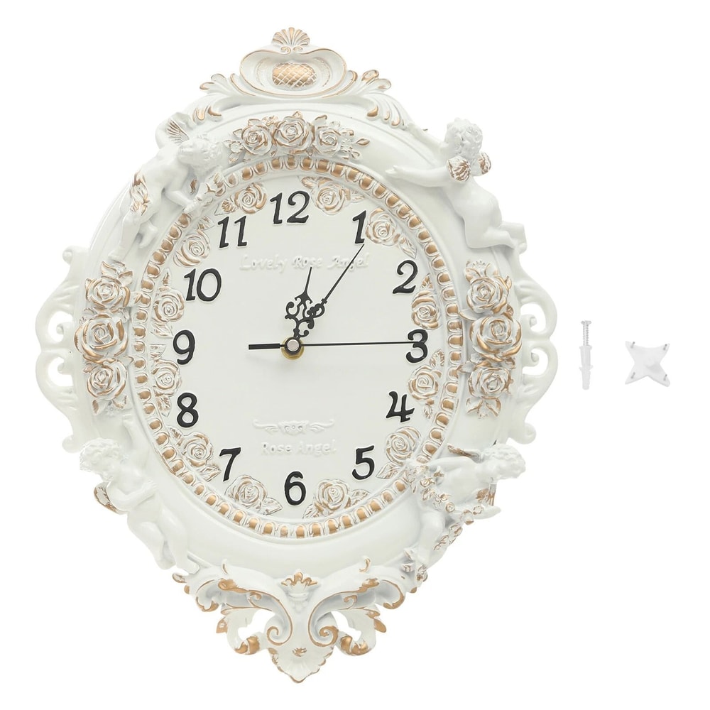 Elegant European Wall Clock For Living Room Oval Quartz Decorative Wall Clock 1