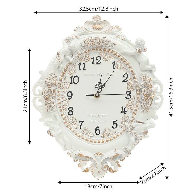 Elegant European Wall Clock For Living Room Oval Quartz Decorative Wall Clock 2