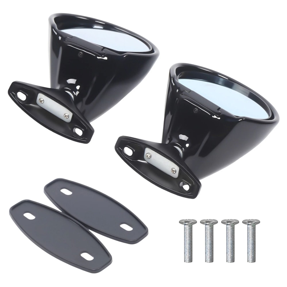 Premium Vintage Universal Side Rearview Mirrors Classic Car Racing Door Wing Pair 6