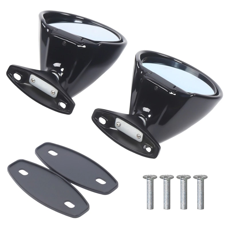 Premium Vintage Universal Side Rearview Mirrors Classic Car Racing Door Wing Pair 6