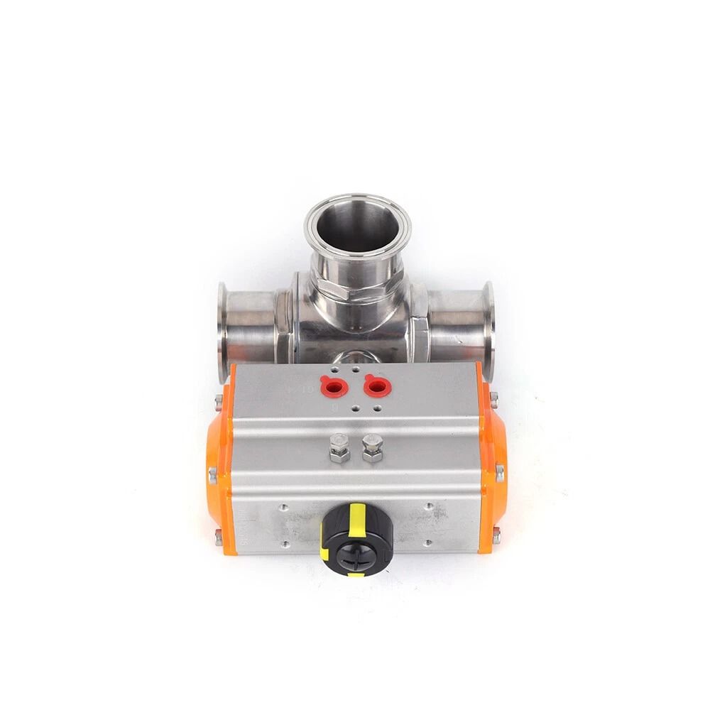 Sanitary Pneumatic Ball Valve T Port Tri Clamp For Food Beverage Applications 3