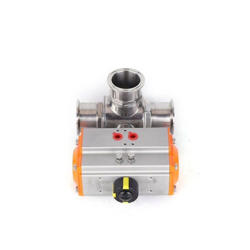 Sanitary Pneumatic Ball Valve T Port Tri Clamp For Food Beverage Applications 3