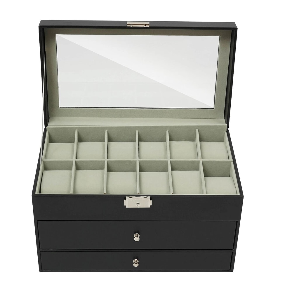 Luxury 3 Tier Jewelry Box Watch Organizer For Elegant Storage 6