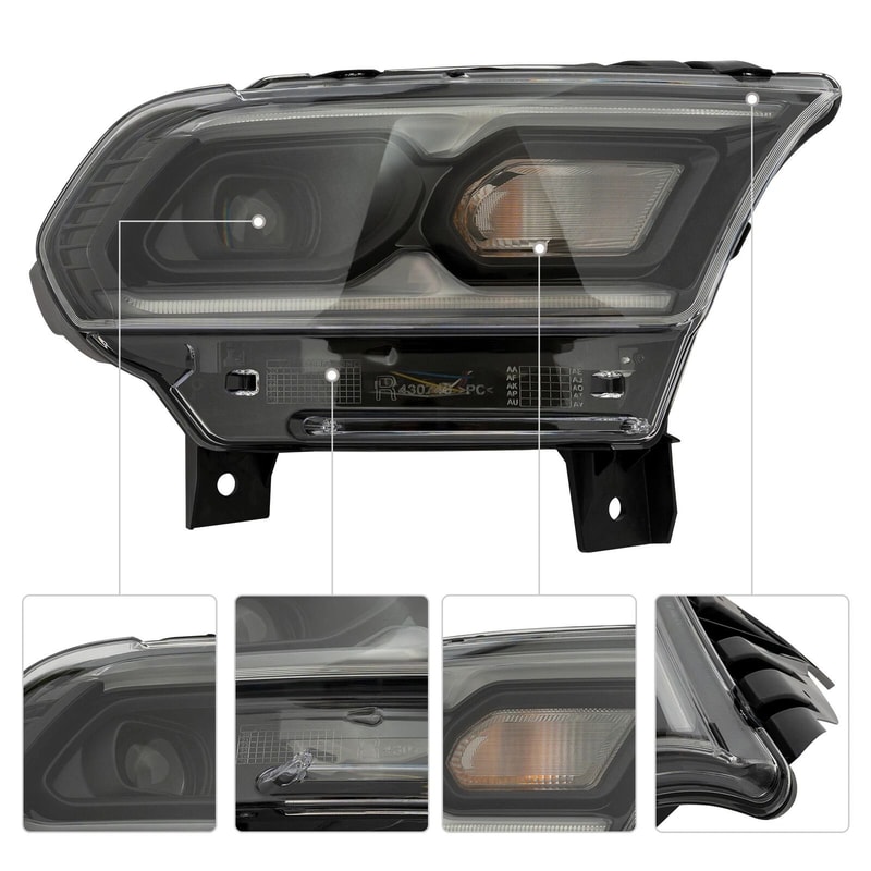 Premium Passenger Right Side LED Headlight For Dodge Durango With DRL 4