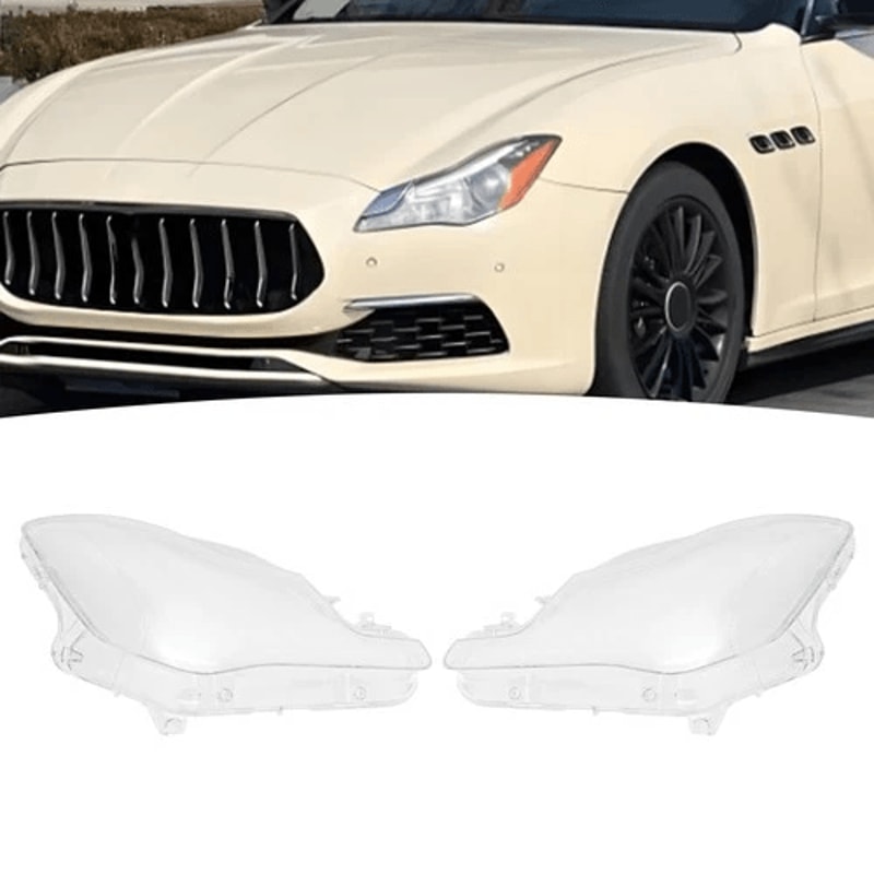 Premium Headlight Cover Pair For Maserati Quattroporte Clear Replacement Lens 10