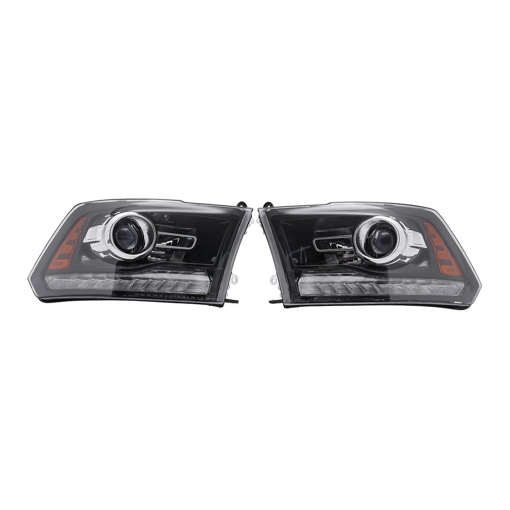 Premium Black Ram Projector Headlights With LED DRL Upgrade 12