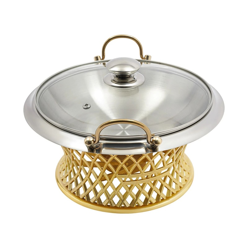 Premium Round Buffet Chafing Dish With Lid Professional Food Warmer 3