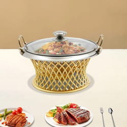 premium round buffet chafing dish with lid professional food warmer