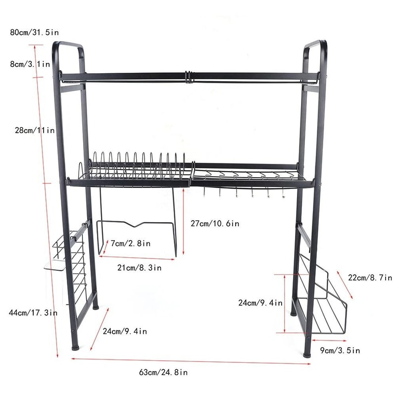 Premium Over The Sink Dish Drying Rack Space Saving 2 Tier Stainless Steel Kitchen Sink Organizer 10