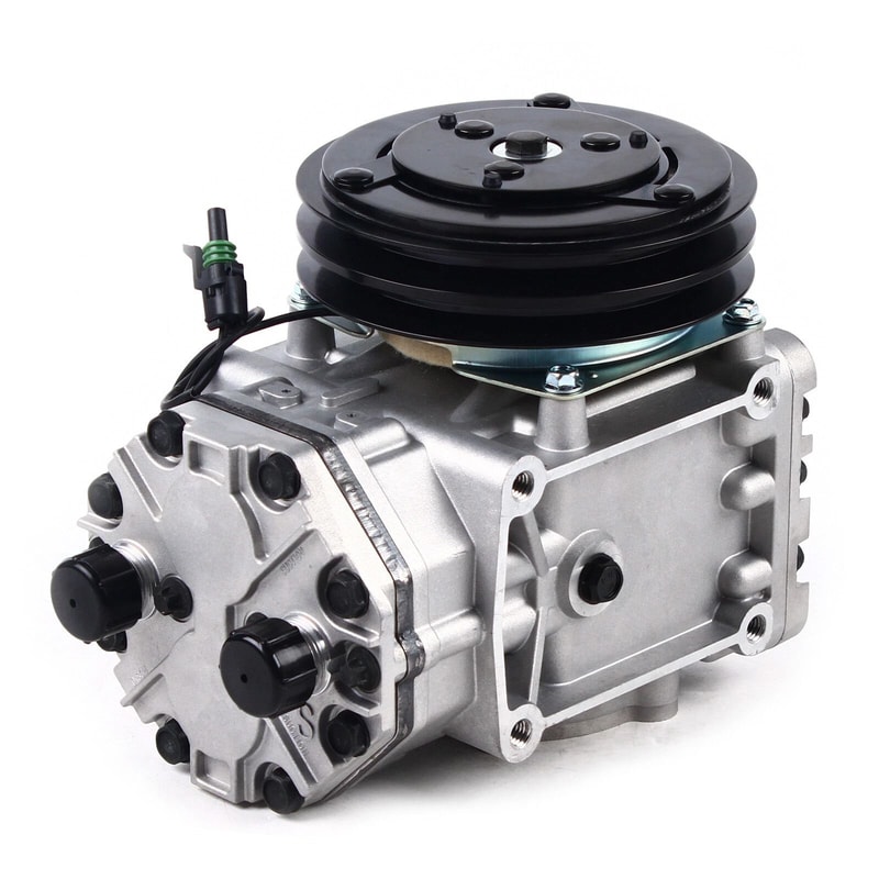 Premium Freightliner Kenworth Peterbilt AC Compressor With Groove Clutch Direct Fit Replacement 9
