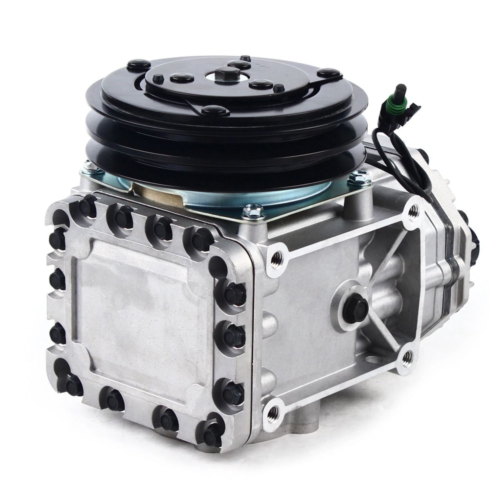 Premium Freightliner Kenworth Peterbilt AC Compressor With Groove Clutch Direct Fit Replacement 2