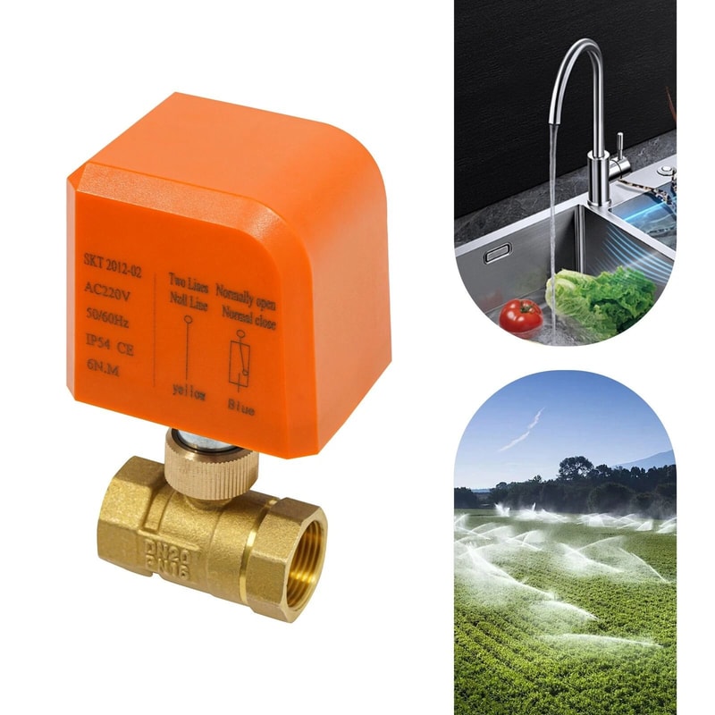 Brass Motorized Ball Valve AC Electric Actuator NC 1
