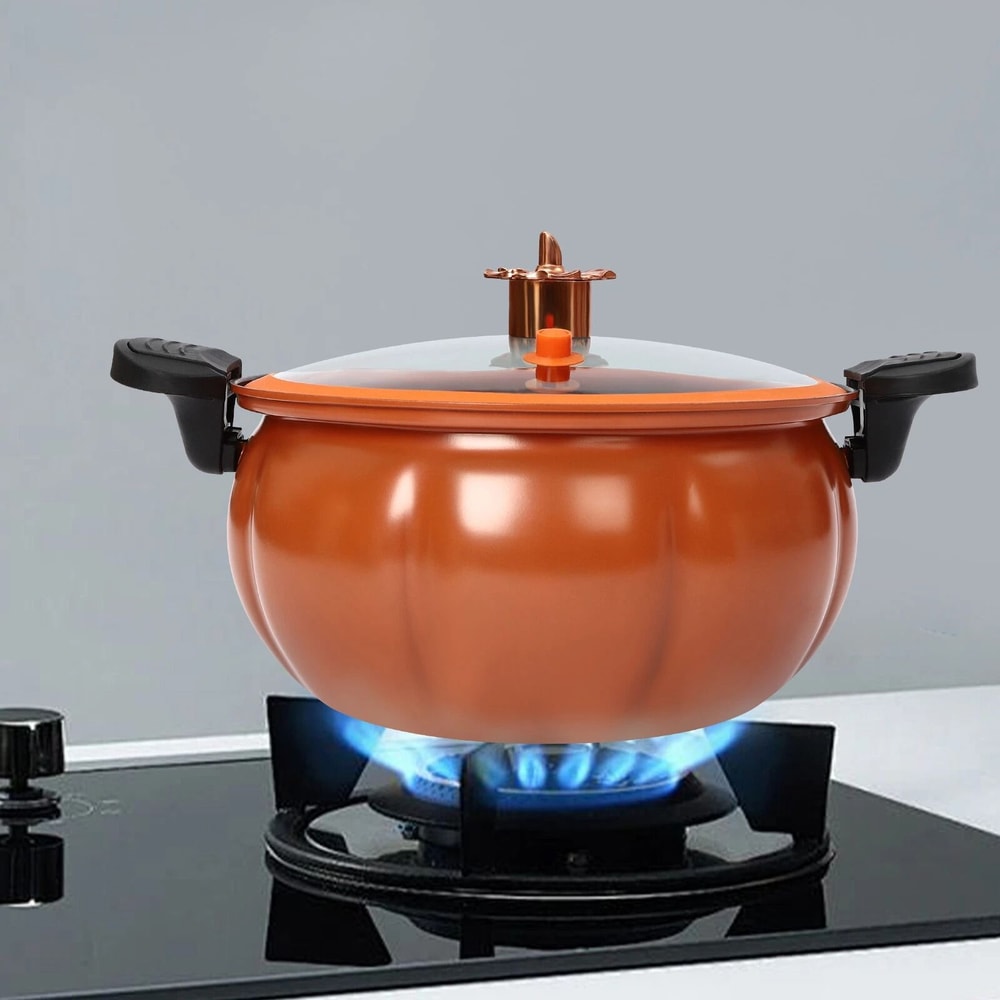 Pumpkin Shaped Micro Pressure Cooker Pot Non Stick Stovetop Pressure Cooking Pot 15