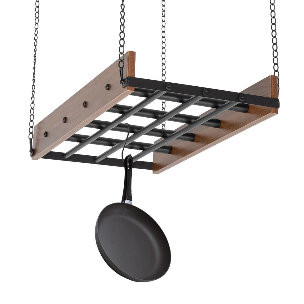 Kitchen Ceiling Mount Hanging Pot Rack Cookware Organizer Shelf 11