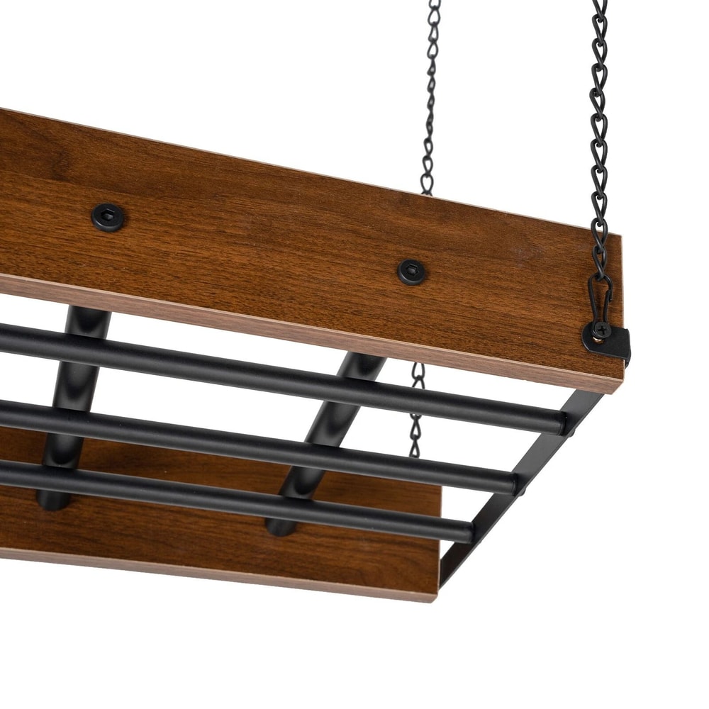 Kitchen Ceiling Mount Hanging Pot Rack Cookware Organizer Shelf 5