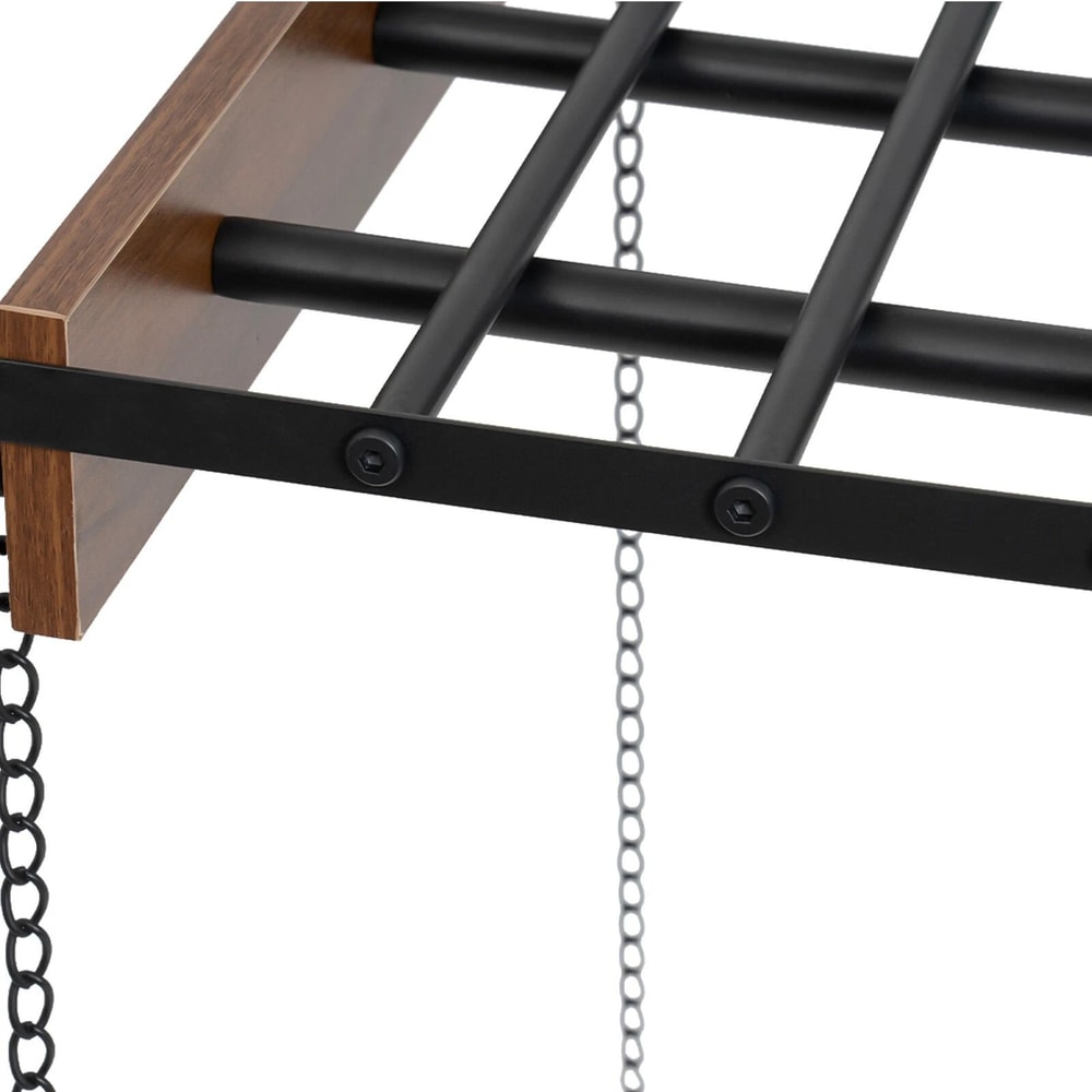 Kitchen Ceiling Mount Hanging Pot Rack Cookware Organizer Shelf 6