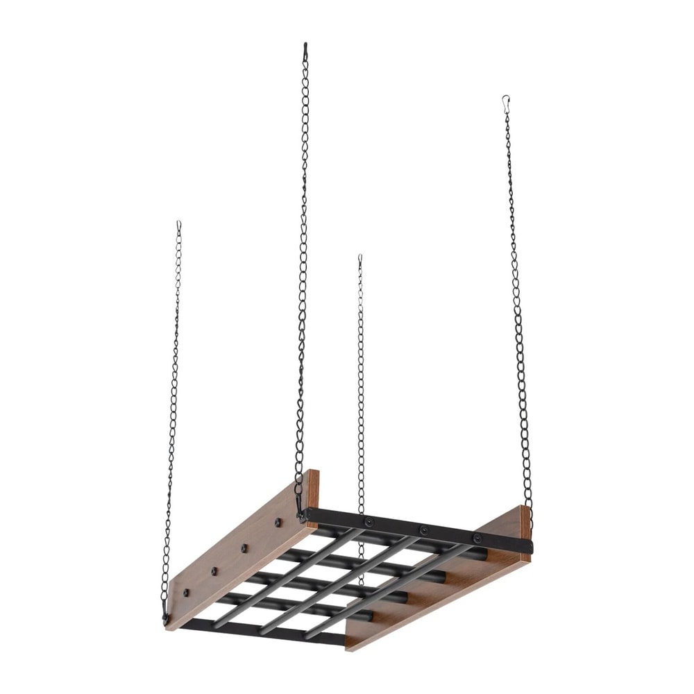 Kitchen Ceiling Mount Hanging Pot Rack Cookware Organizer Shelf 7