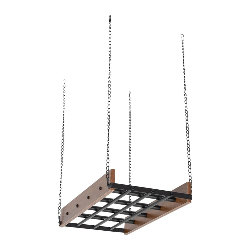 Kitchen Ceiling Mount Hanging Pot Rack Cookware Organizer Shelf 7