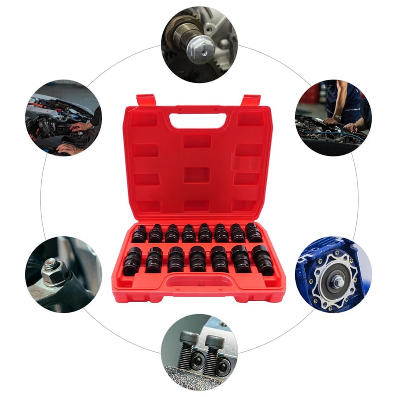 Professional Universal Joint Socket Set 38 Drive Swivel Socket Set Durable Mechanic Tool Kit 16