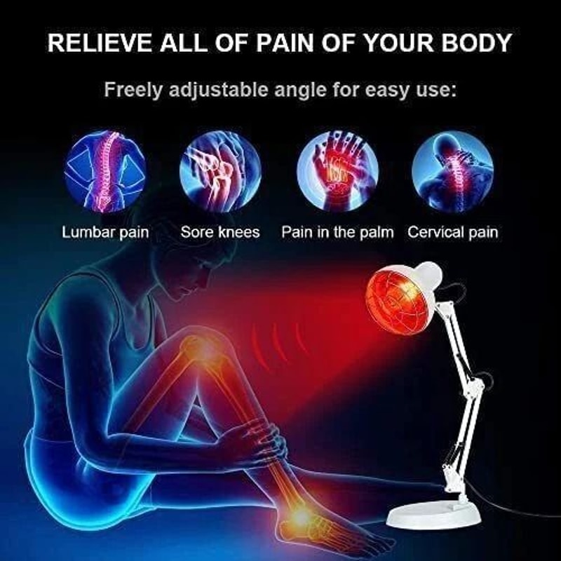 Premium Near Infrared Heat Lamp Therapy Stand Deep Red Light Pain Relief Solution 14