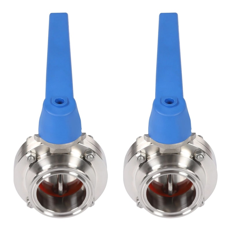 Premium Stainless Steel Butterfly Valves With Blue Trigger Handle High Flow Control 4