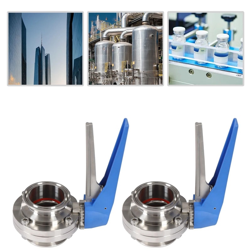 Premium Stainless Steel Butterfly Valves With Blue Trigger Handle High Flow Control 12