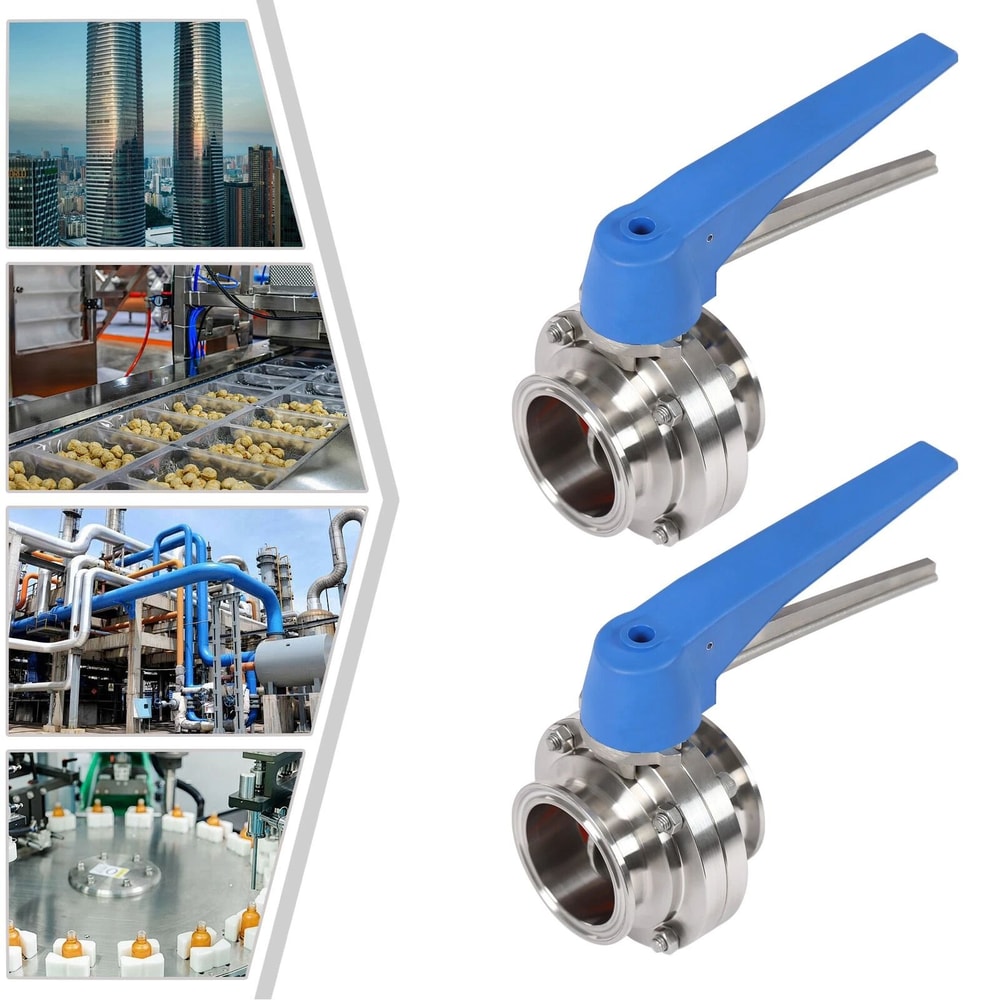 Premium Stainless Steel Butterfly Valves With Blue Trigger Handle High Flow Control 14