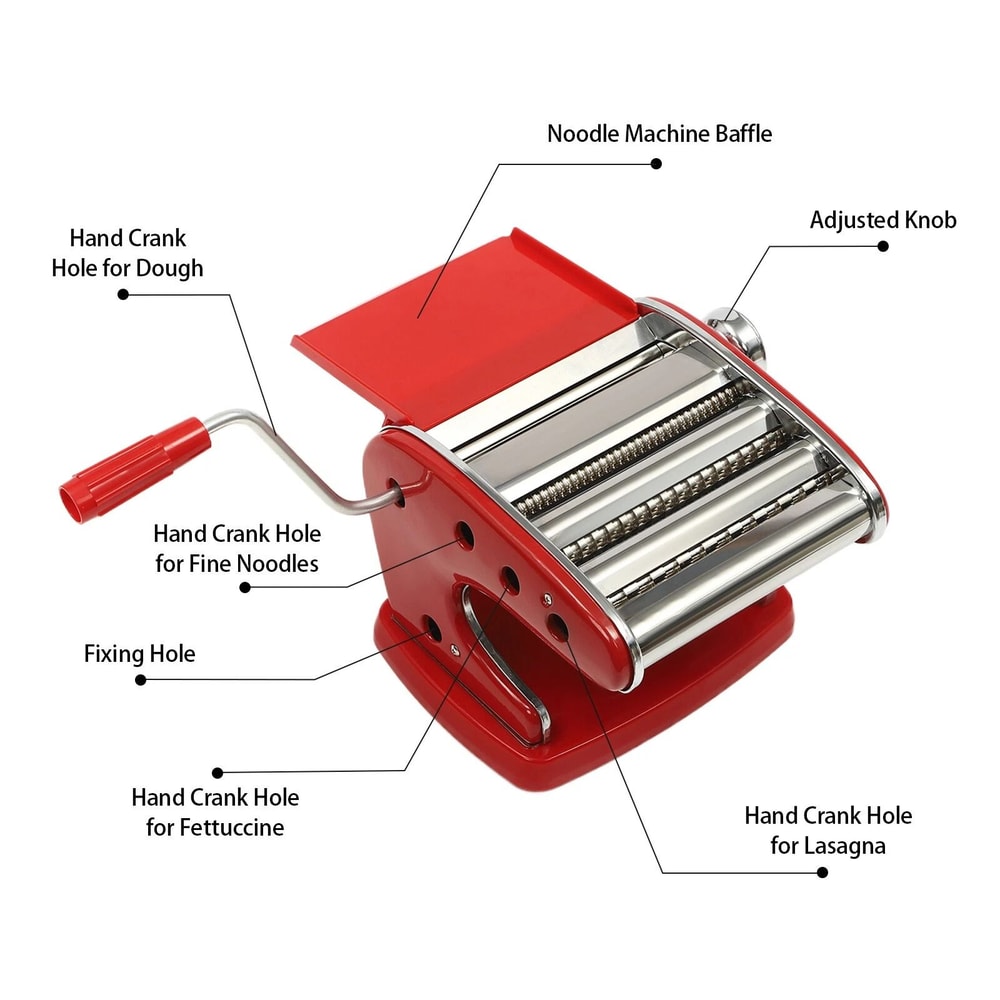 Premium Stainless Steel Pasta Maker Manual Adjustable Thickness Pasta Machine With Settings 4