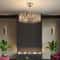 Elegant LED Fan Gold Chandelier Ceiling Light With Remote Semi Flush Mount Fixture 3
