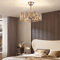 Elegant LED Fan Gold Chandelier Ceiling Light With Remote Semi Flush Mount Fixture 4