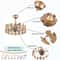 Elegant LED Fan Gold Chandelier Ceiling Light With Remote Semi Flush Mount Fixture 5