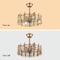 Elegant LED Fan Gold Chandelier Ceiling Light With Remote Semi Flush Mount Fixture 6