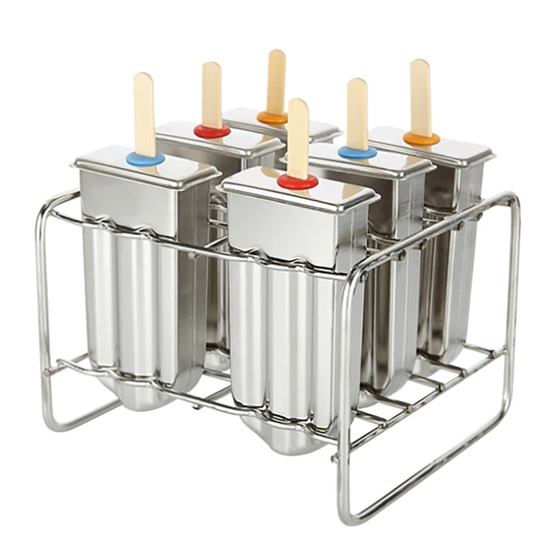 Premium Stainless Steel Ice Cream Molds Pop Lolly Holder Set 9