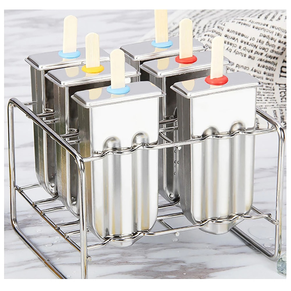 Premium Stainless Steel Ice Cream Molds Pop Lolly Holder Set 11