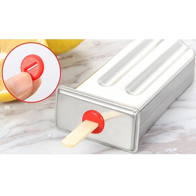 Premium Stainless Steel Ice Cream Molds Pop Lolly Holder Set 2