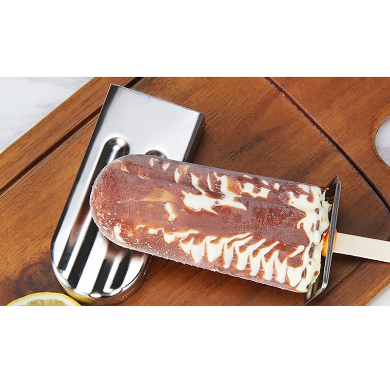 Premium Stainless Steel Ice Cream Molds Pop Lolly Holder Set 6