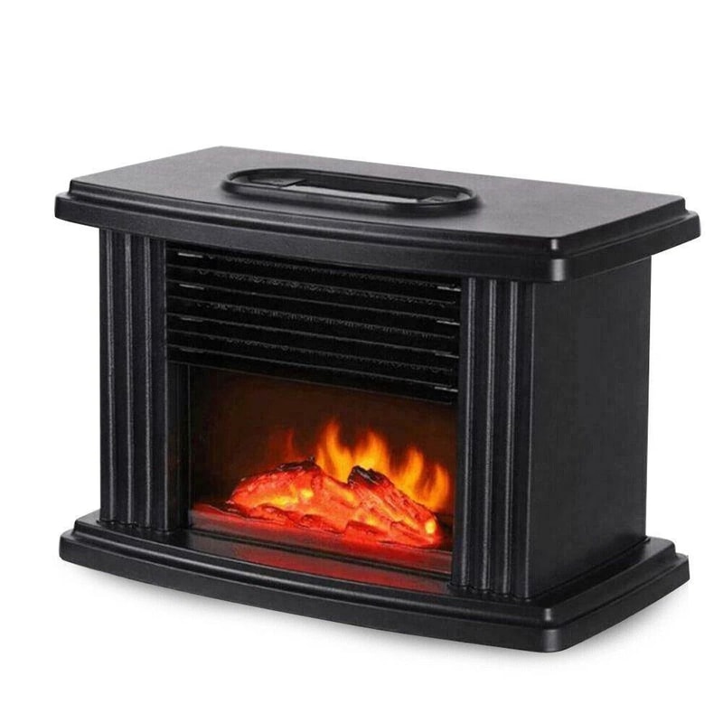 Portable Electric Fireplace Heater With 3D Realistic Flame Heating Compact Space Heater For Cozy W 4