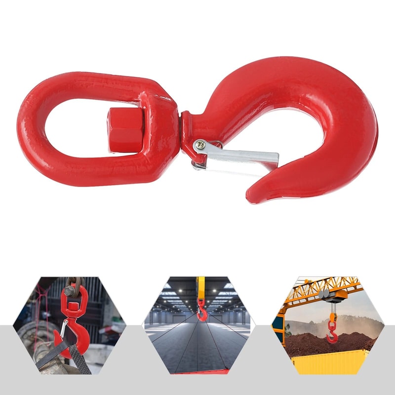 Premium 5 Ton Swivel Hook Heavy Duty Lifting Hook With Safety Latch For Crane 9