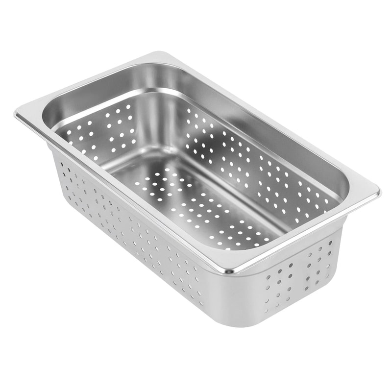 Premium Size Steam Table Pan Set Deep Perforated Hotel Pans Stainless Steel 4